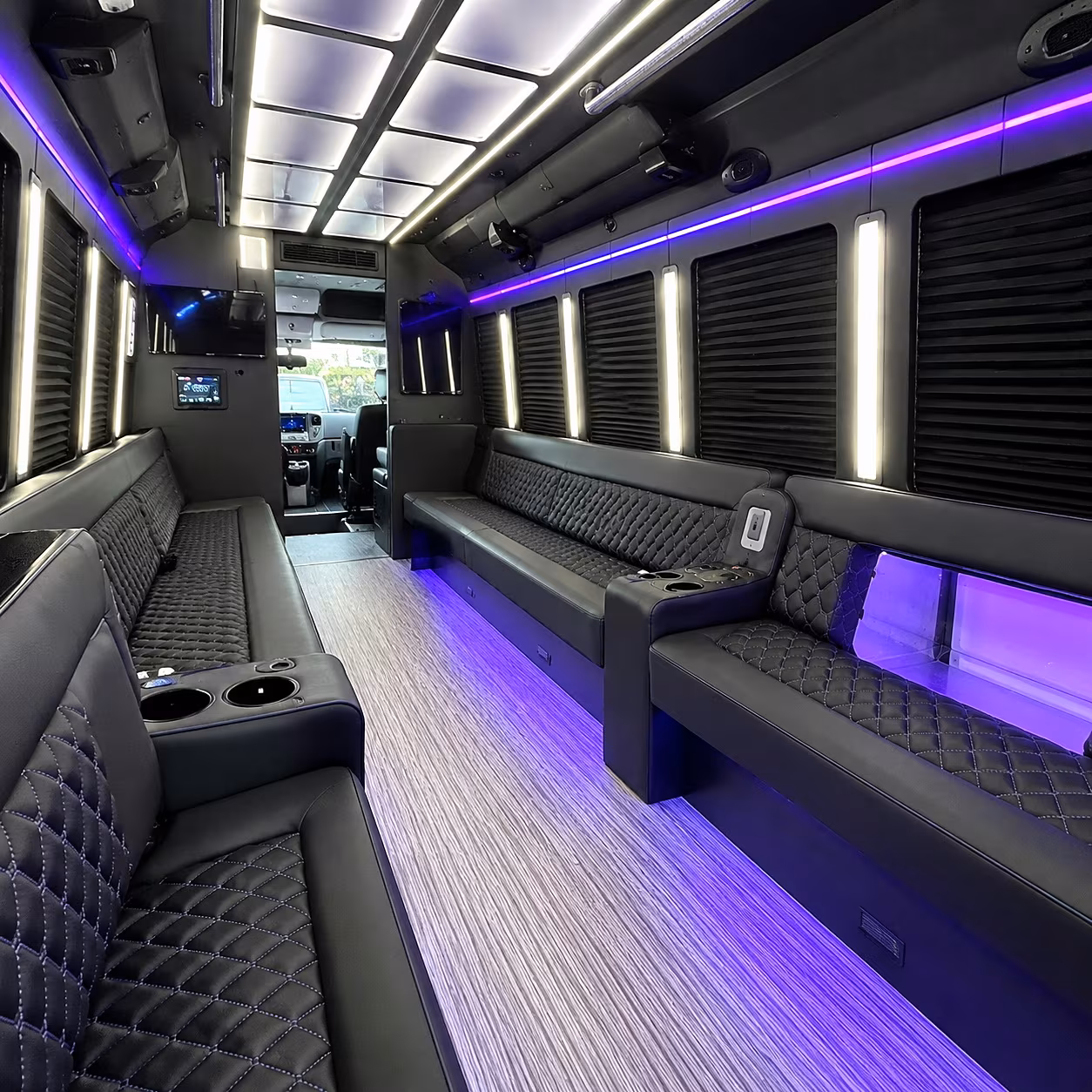 Detroit Private Event Transportation party bus interior
