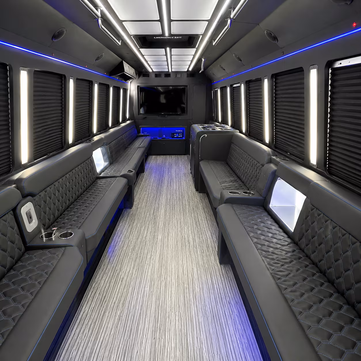 Detroit Prom & Homecoming Transportation party bus interior