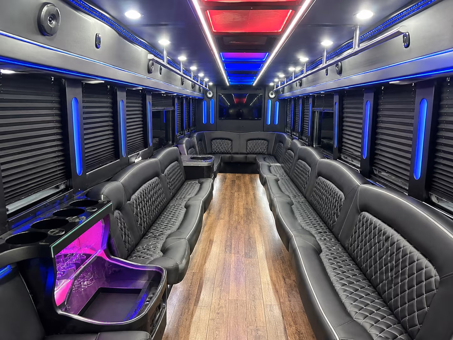 Detroit Sporting Event Transportation party bus exterior