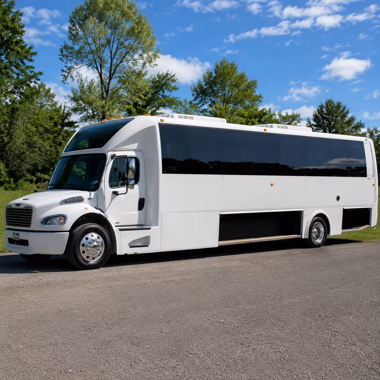 Detroit Sporting Event Transportation party bus exterior