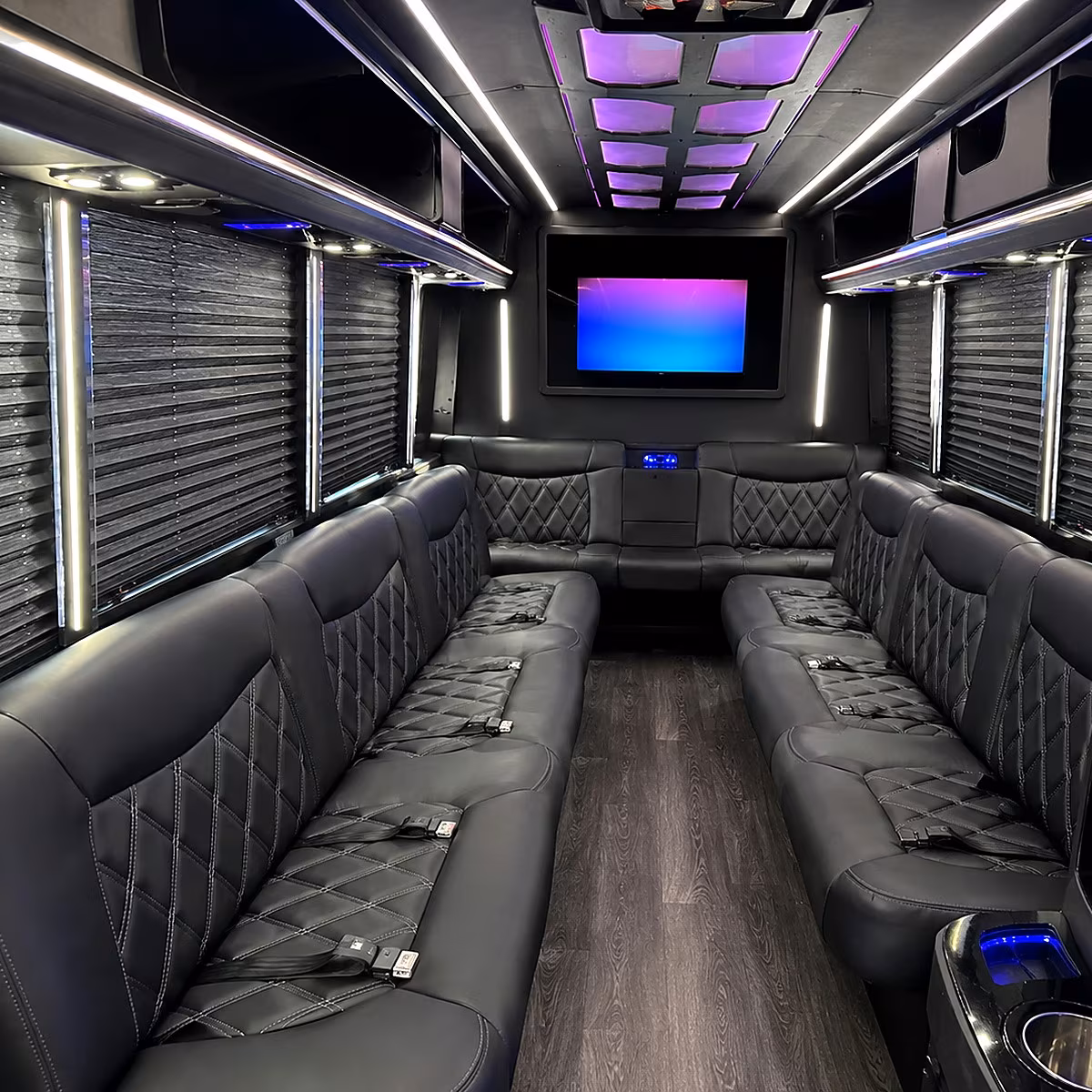 Detroit Wedding Transportation party bus interior