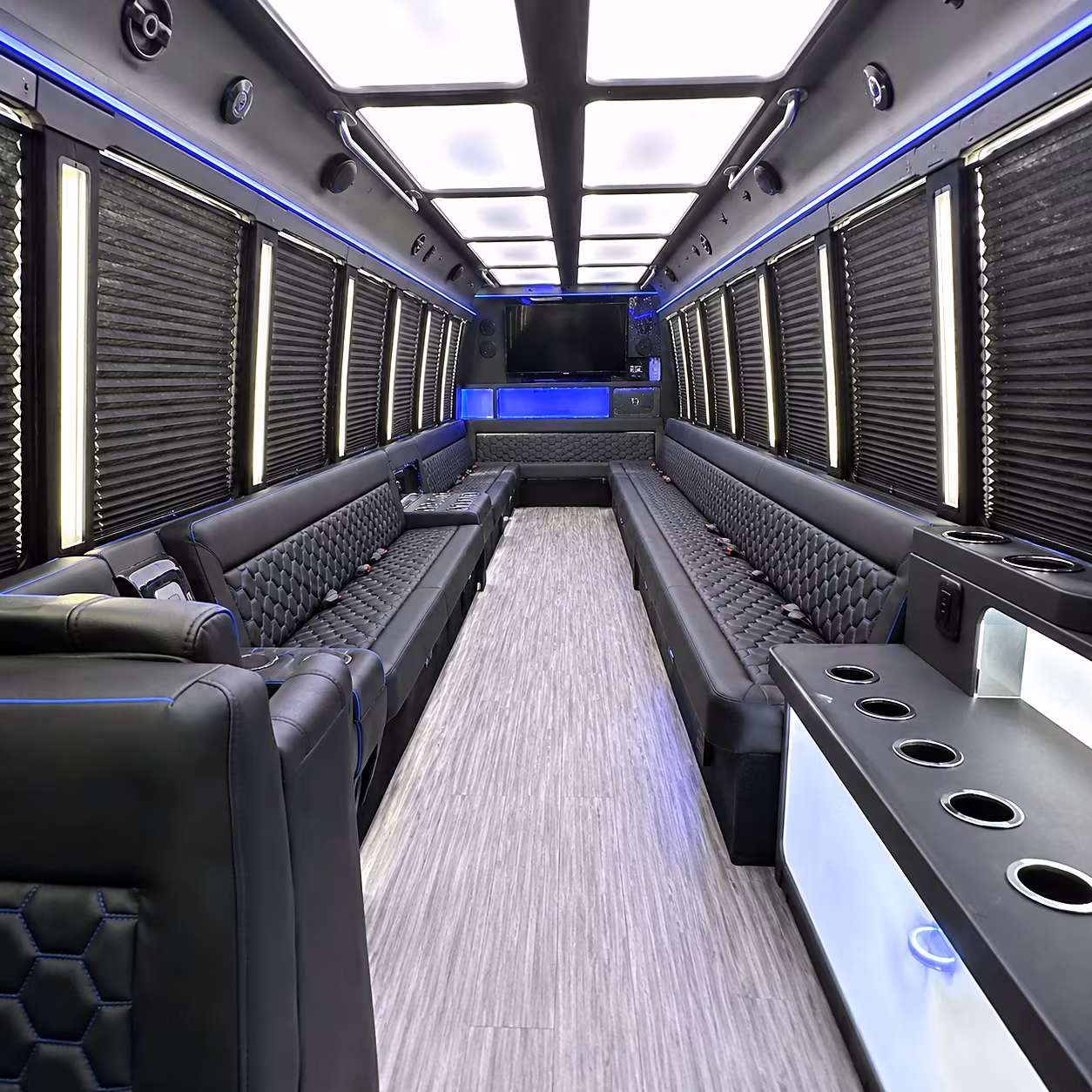 Detroit Wedding Transportation party bus interior