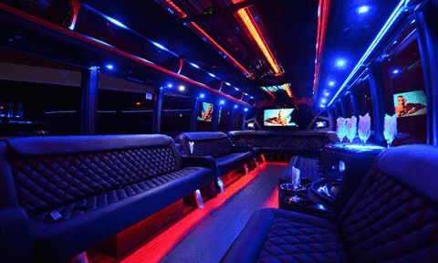 Westland 30 Passenger Party Bus Black Interior