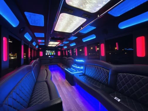 Farmington Hills 35 Passenger Party Bus Interior