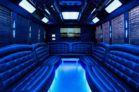 Farmington Hills 36 Passenger Party Bus Interior