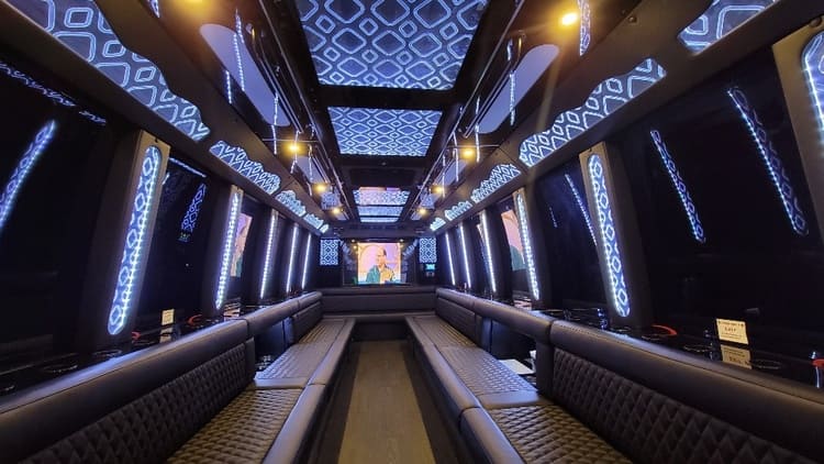 Farmington Hills 40 Passenger Limo Bus Interior